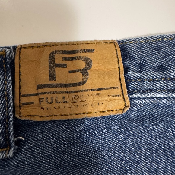 Full Blue Men's Relaxed Fit Blue Jeans 54x32 - Picture 2 of 7